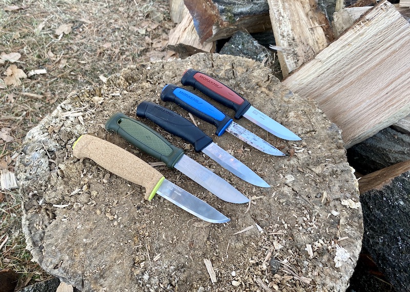 Five different models from Morakniv. These are hands down the best cheap knives you can buy. 