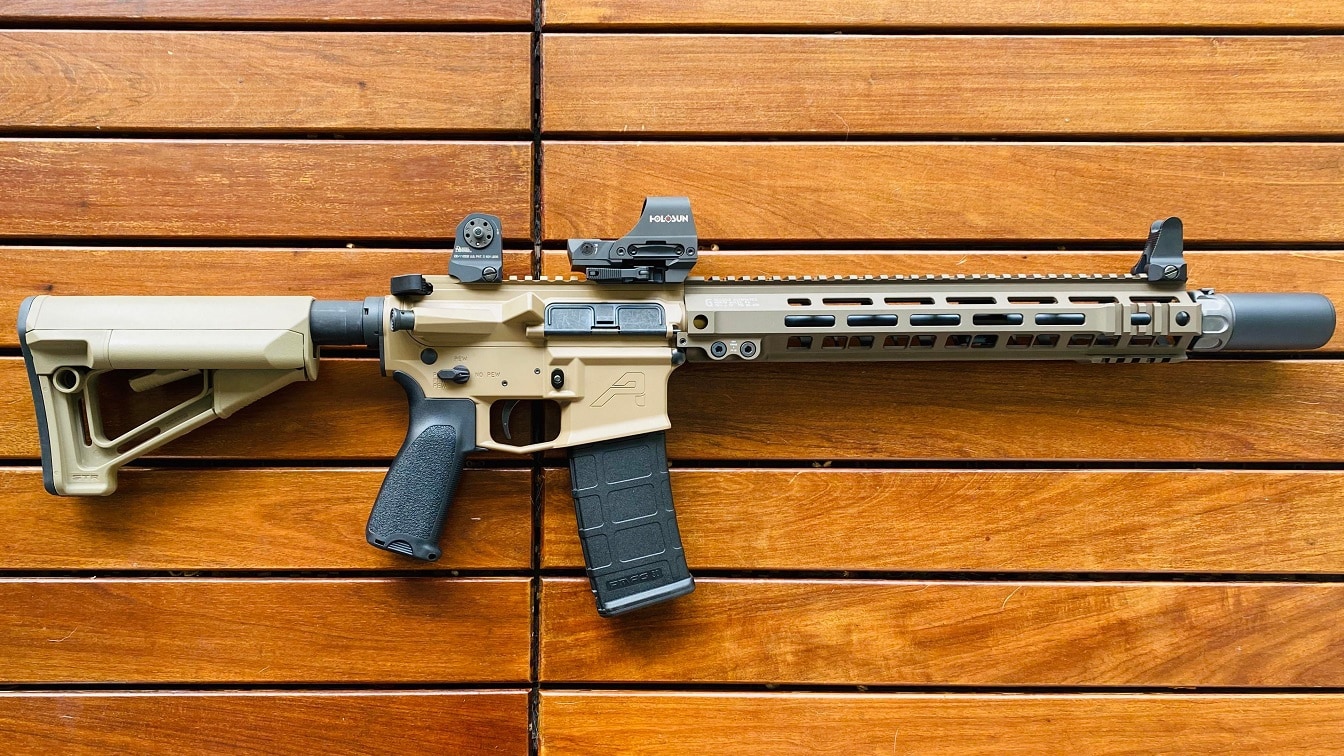 AR-15 on wood floor