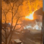 Still image grabbed from a video of a house exploding in Virginia